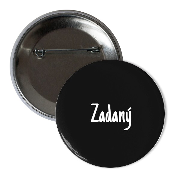 Odznak  s potlačou Odznak Zadaný