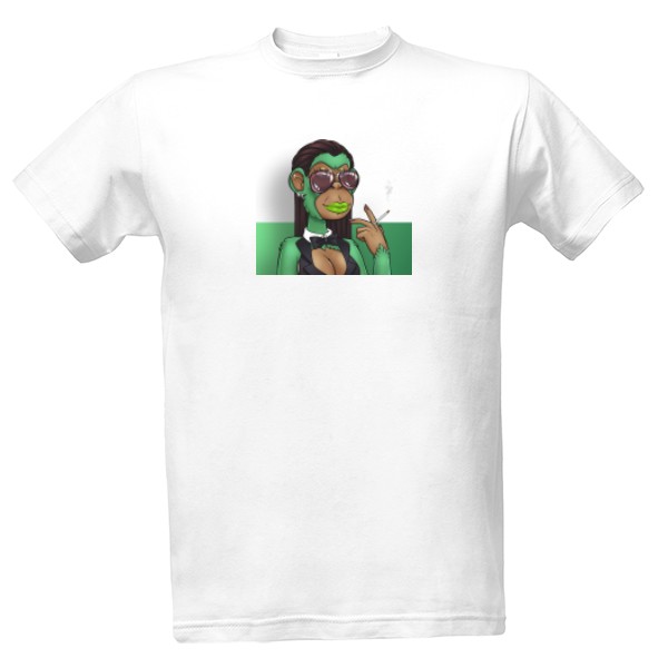 Tričko s potlačou Official NFT-green monkey girl tričko 