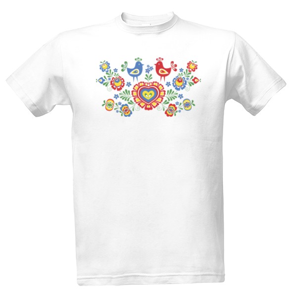 Tričko s potlačou Ornament vtáčiky